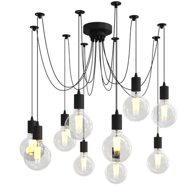 10 Light Cable Chandelier in black — Ver 1