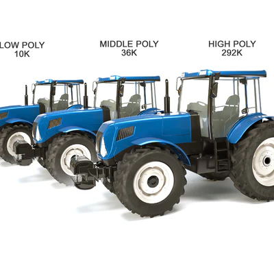 Tractor low/middle/high poly rigged — Вид 5