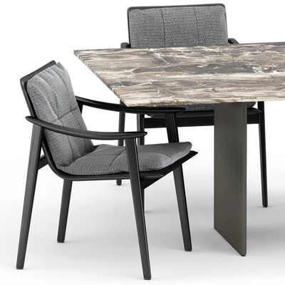 FYNN chair and LINHA DINING TABLE 3 by Minotti — Ver 5