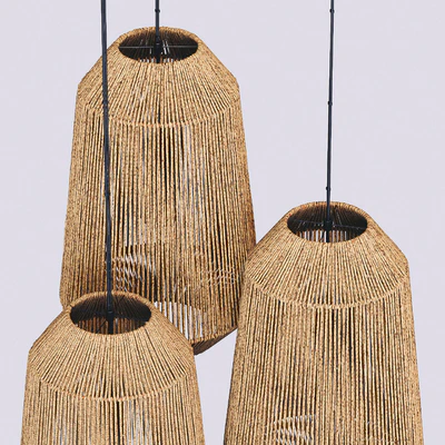 Lamp wood rotang wicker barrel n3 / Лампа плетеная из ротанга "Бочка" №3 — Вид 7