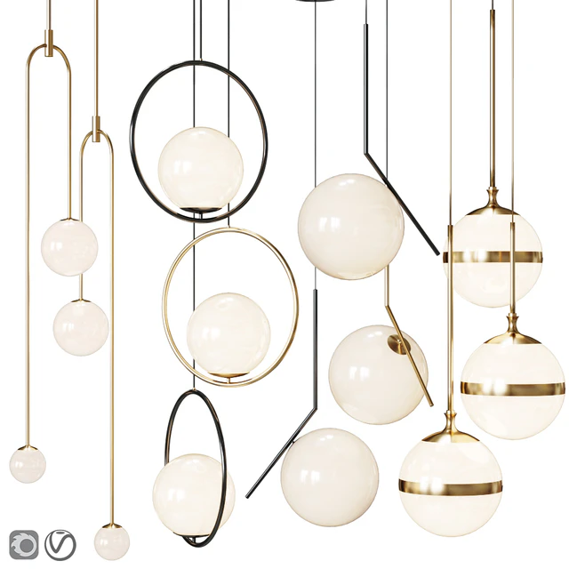 Four Pendant Lights scandinavian amazing set vol. 21 — Download