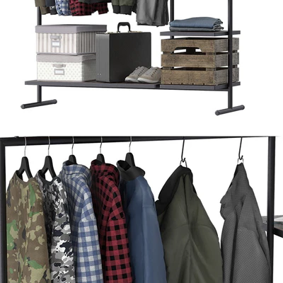 CLOTHES RACK WOOD — Ver 2