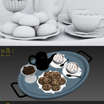Hot chocolate on a tray — Ver 3