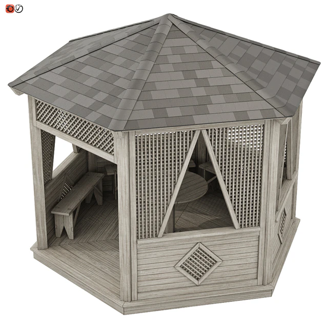 Garden Gazebo made of wood 04 — Descargar