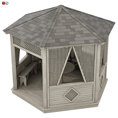 Garden Gazebo made of wood 04 — Ver 3