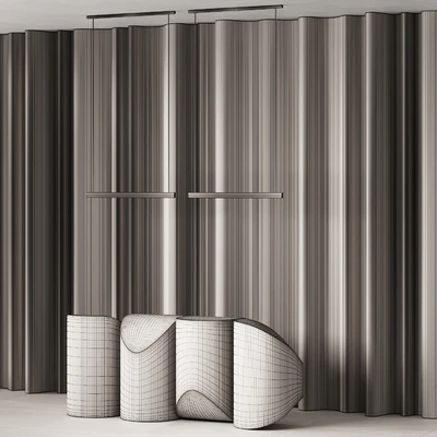 381 office furniture 19 reception desk 14 sculptural metal with wave wall — Вид 5
