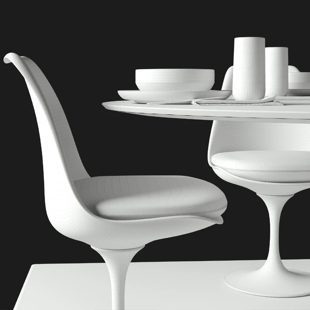 Oval Tulip Table 78" Calacatta set — Descargar
