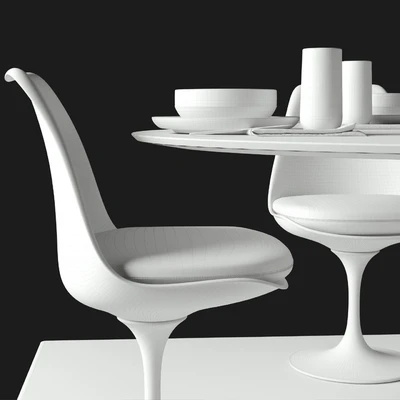 Oval Tulip Table 78" Calacatta set — Ver 3