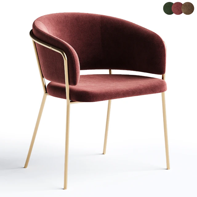 Chair La Forma Konnie beige chenille golden legs — Descargar