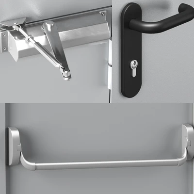 Metal fire doors, 4 colors — Ver 2
