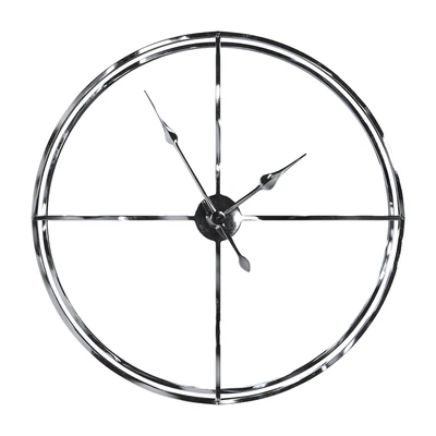 Wall clock round (chrome) 76cm Garda Decor — Ver 3