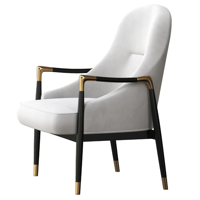Modern Brass Accented Walnut Lounge Chairs — Descargar