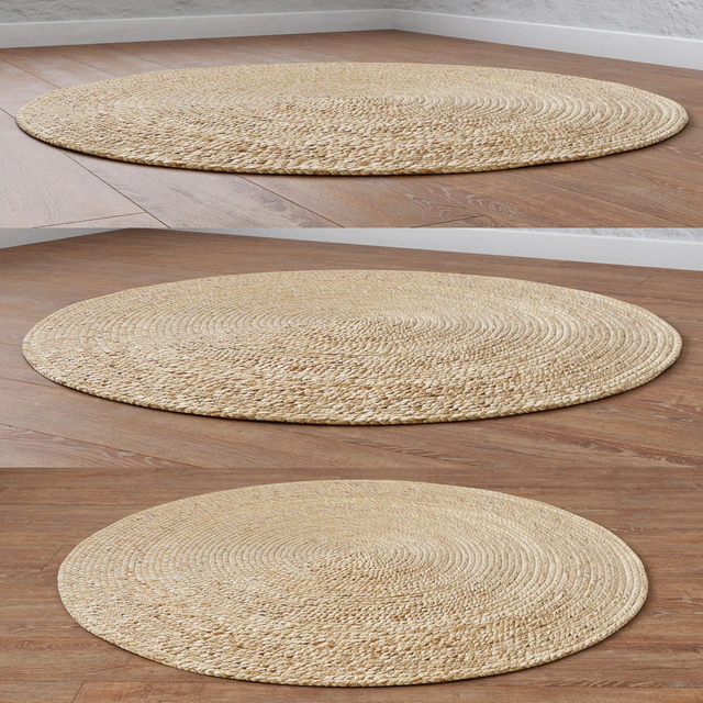 Natural Round Spiral Braided Jute Rug — Descargar