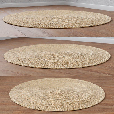 Natural Round Spiral Braided Jute Rug — Ver 5