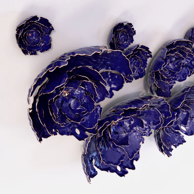 Wall decoration, ceramic peony flowers — Ver 2