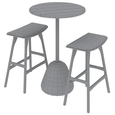 High bar table Saura and bar stool Osso — Ver 4