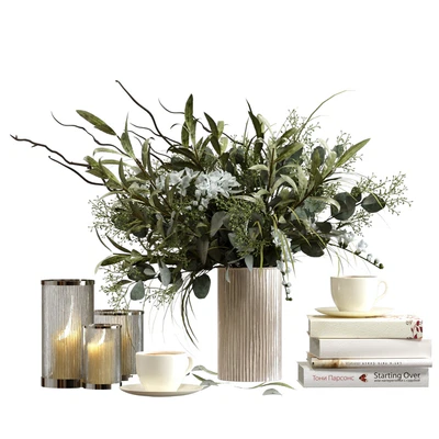 Decorative set with candles and coffee — Ver 1
