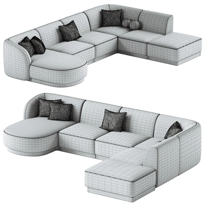 U shaped sofa Miley right — Ver 4