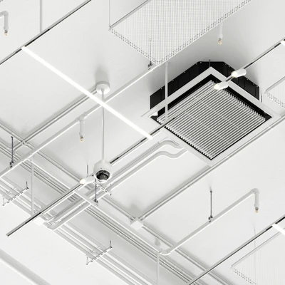 Industrial ceiling, Ducting, Lighting, CAC, CCTV — Ver 6