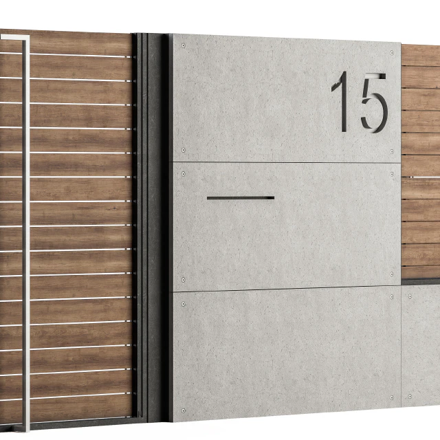 Concrete and Wood Fence Set 02 — Скачать