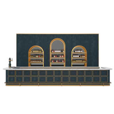 Restaurant Bar set 06 LOFT Gold & Dark Blue — Вид 2