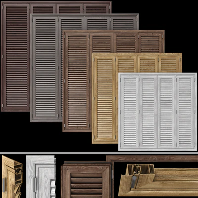 Wooden shutter blind system for windows and doors — Ver 1