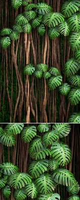Vertical garden 9. Monstera, phytowall, phytomodule, eco design, vertical garden, decorative — Ver 3