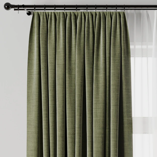 Curtain with rod 19 Green curtain HBH — Descargar
