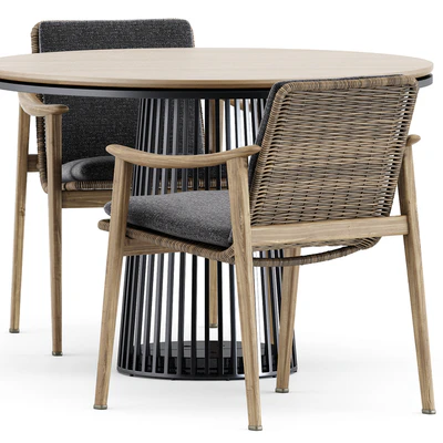 Fynn Outdoor chair by Minotti and Grid table by solpuri — Вид 2