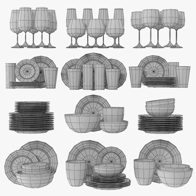 Modern glasses and plates — Descargar