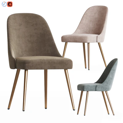 Mid-Century Upholstered Dining Chair Metal Legs Westelm — Ver 1