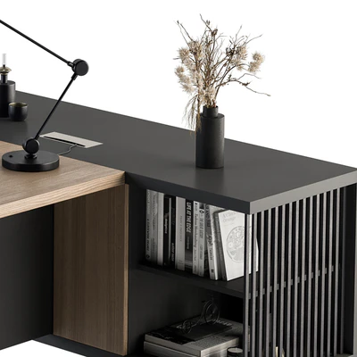 Manager Desk Wood and Black - Office Furniture 264 — Вид 4