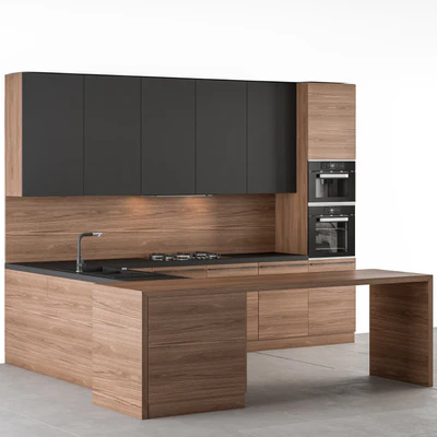 Kitchen Modern - Wooden and Black 59 — Вид 1
