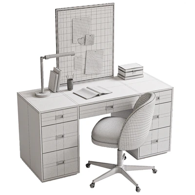 RH AVALON STORAGE DESK / ALESSA UPHOLSTERED DESK CHAIR — Вид 3