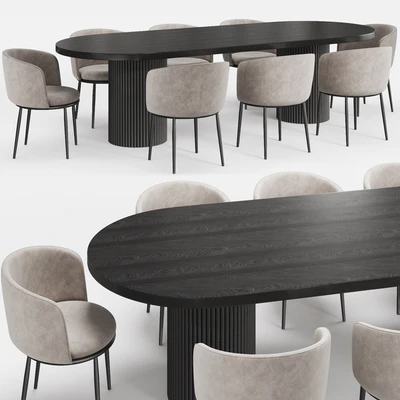 GLOBEWEST Benjamin Ripple table and Filmore dining chair Eichholtz — Вид 1