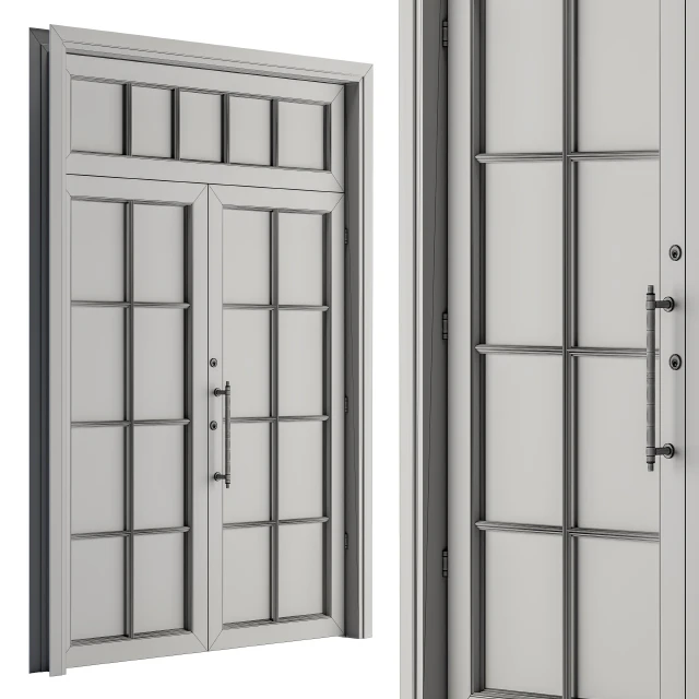 White Wooden Vintage Glass Door Set 19 — Скачать