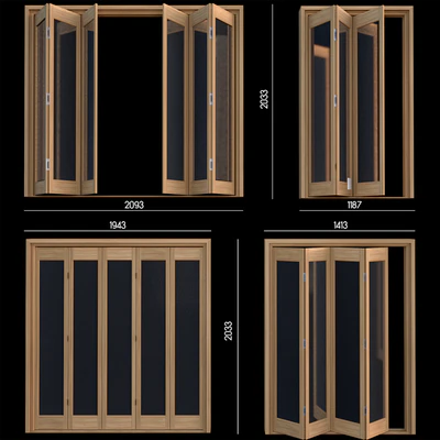 Slimfold Oak Marston Clear Glass Folding Door System — Ver 2