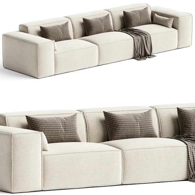 Scandinavian Slipcovered Square Arm Modular Sofa — Descargar