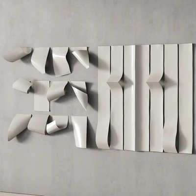 280 decorative wall art 12 metal wall sculptures P01 — Ver 5