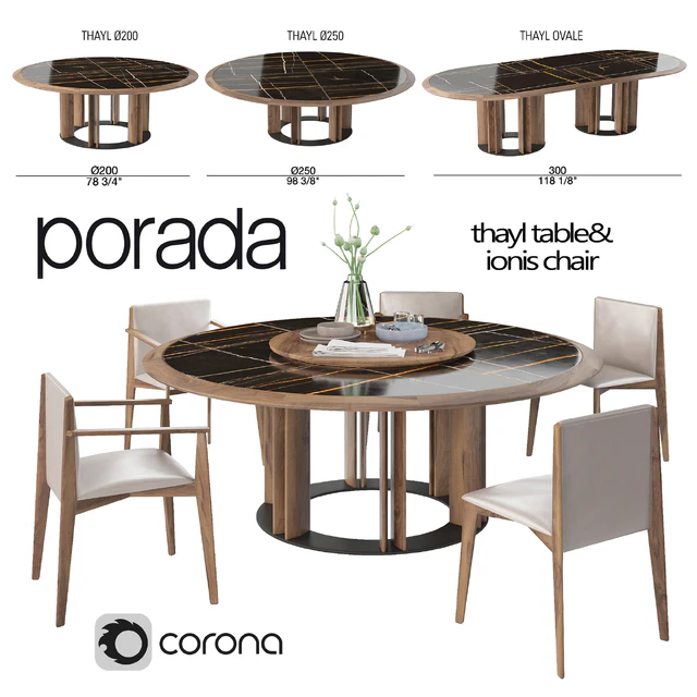 Porada Thayl Table and Ionis Chairs — Скачать