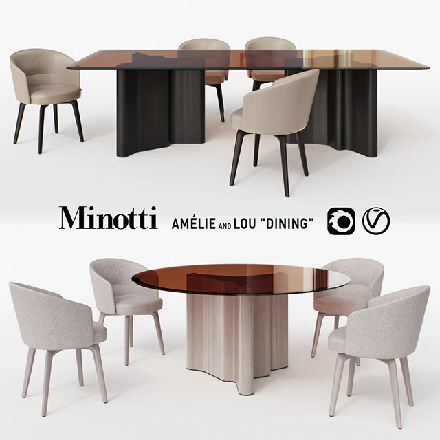 Minotti. Amelie and Lou Dining — Скачать