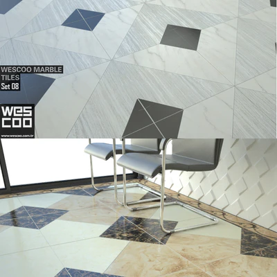 WESCOO Marble Tiles WATERJET DECORS, ACCESSORIES Set 08 — Ver 3