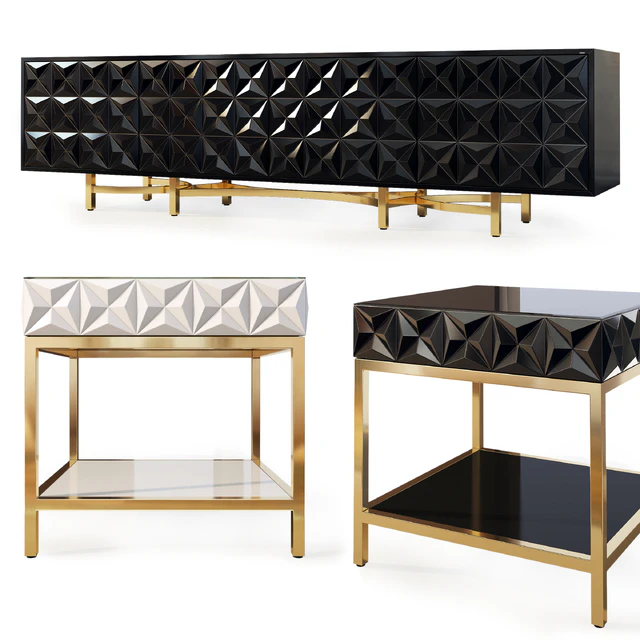 Chest of drawers and bedside tables Art Deco 06. Nightstand, Tvstand by LaLume — Descargar