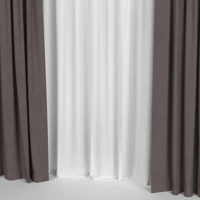 Brown curtains with tulle — Descargar