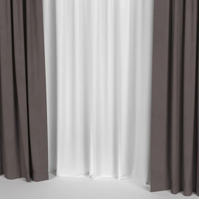 Brown curtains with tulle — Ver 4