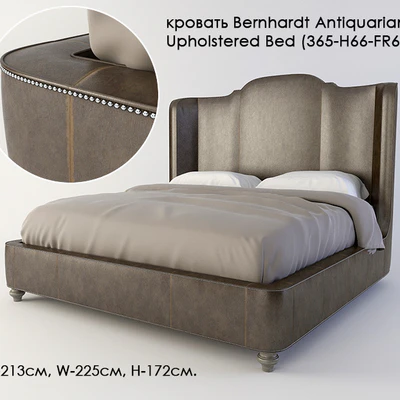 Bed Bernhardt Antiquarian Upholstered Bed (365-H66-FR66) — Ver 1