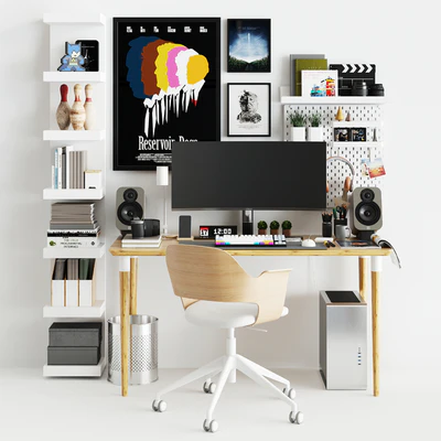 Workplace set with decor IKEA. Sk 2 — Ver 1