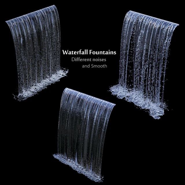 3 types of waterfall Fountains cascade in different sizes — Descargar