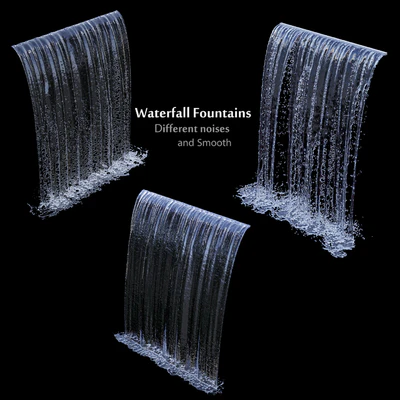 3 types of waterfall Fountains cascade in different sizes — Ver 4