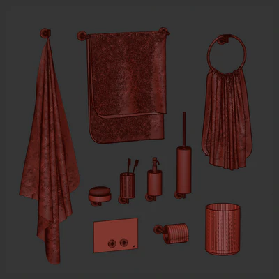 Gessi Anello bathroom accessory set — Ver 3